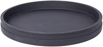 BIRDROCK HOME Wooden Lazy Susan Turntable - Spice Rack Organizer for Kitchen Table, Dining, Pantry and Countertop - Rotating Tray for Condiments - with Burnished Iron Accents - 18" Large, Matte Black