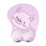 KAIGOBOX Mouse Mat with Gel, Pink Mouse Mat 3D Pig Mouse Pad Wrist Support Ergonomic Mouse Mat Mousepad for Home Office Gaming