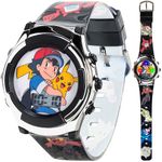 Accutime Kids Pokemon Digital LCD Quartz Watch for Toddlers, Boys, Girls and Adults All Ages, Ash Pikachu 2, Pokemon Digital Quartz Watch