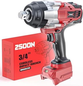 DIYtoolifz 3/4" Cordless Impact Wrench Compatible with Milwaukee 18V Battery: 1850FT-LBS(2500N.m) High Torque Impact Driver, Auto-Stop Reverse, 4-Speed Heavy Duty Impact for Car/Truck/Mower(Bare Tool)