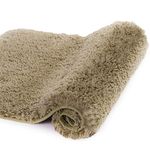 Walensee Bathroom Rug Non Slip Bath Mat for Bathroom (16 x 24, Sand) Water Absorbent Soft Microfiber Shaggy Bathroom Mat Machine Washable Bath Rug for Bathroom Thick Plush Rugs for Shower