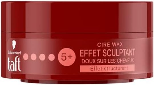 Schwarzkopf - Taft - Cire Wax - Cire Cheveux Homme - Effet Sculptant - Fixation Forte - Longue Durée - Tenue 24h - Coiffant Cheveux - Pot de 75 ml