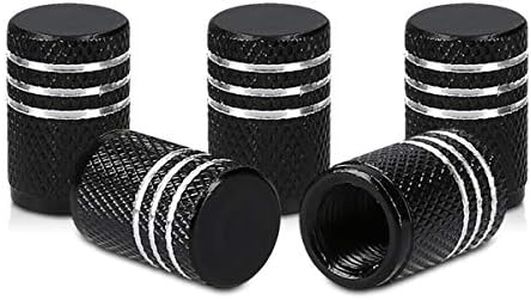 kwmobile 5x Coprivalvole Auto in metallo - Cappucci universali - Coperture per valvole macchina moto bici - nero/argento