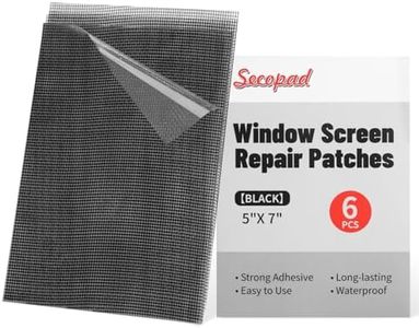 Secopad 5" x 7" Black/Grey Screen Repair Kit, 6 PCS Window Screen Patch Repair Tape for Mesh Window Screen Door Repair, Strong Adhesive Fiberglass Screen Repair