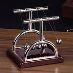 VENIVA Swinging Balls, Mind Relaxing Good Decoration Pendulum Balance Balls Plastic and Iron Classic Design for Home Small Model Desk Toy Gift Cradle Steel Balance Ball Physics Science Pendulum