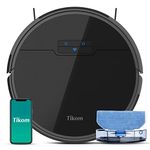 Tikom G8000 Robot Vacuum Cleaner with Mop Function, 2700Pa Suction Power, WiFi, Ideal for Pet Hair, Carpets and Hard Floors, Black