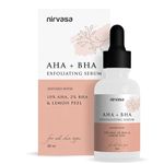 Nirvasa AHA + BHA Exfoliating Serum, to remove dead skin cells and Improve Skin Texture, enriched with 10% AHA, 2% BHA and Lime Pearl, Silicon Free, Paraben Free, Cruelty Free (30ml)