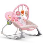 Baybee Bella 2 in 1 Baby Rocker and Bouncer for Babies | Toddler Rocking Chair for Newborn with Adjustable Seat, Calming Vibrations, Hanging Toys & Music | Portable Baby Swing for 0 to 2 Years (Pink)