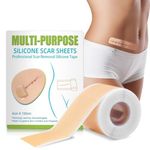 Multipurpose Silicone Scar Sheets, Silicon gel sheets for Scars Transparent Medical Silicone Gel Tape for Scar Removal, Professional Scar Removal Sheets for C-Section, Surgery, Burn, Keloids