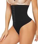 NINGMI Women Shapewear Thong High Waist Body Shaper Tummy Control Knickers Butt Lifter Panties Waist Shapewear Black