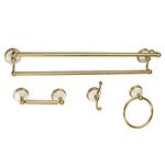 Kingston Brass BAK1113478BB Victorian 4-Pieces Dual Towel Bar Bathroom Hardware Set, Brushed Brass