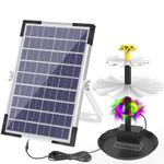 Lewisia Battery Backup Solar Fountain Pump with LED Light 3-Tier Bird Bath Water Pump Garden Backyard Pond Pool Outdoor Decoration 6W, pump006L-fba