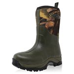 Dirt Boot Women`s Pro Sport Neoprene Insulated Mid-Cut Short Wellington Boots (6 UK, Green/Camo, numeric_6)