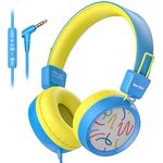 New bee Kids Headphones Wired, 85dB/94dB Volume Limit Headphones for Kids HD Sound with Microphone Childrens Headphones Adjustable Foldable for School,Travel,Tablet,PC,Cellphone