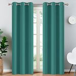 Yakamok 84 Inch Long Blackout Curtains Room Darkening Thermal Insulated with Grommet Window Curtain for Bedroom, 38Wx84L inch, Teal, 2 Panels