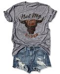 LANMERTREE Country Music and Beer Funny Drinking Shirt for Women Summer Vacation T Shirts Vintage Country Shirts Tops, Grey1, Small