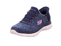Skechers Womens Summits-Dazzling Haz Walking Shoes Vegan Air-Cooled Memory Foam Cushioned Comfort Insole Navy/Purple - 6 UK (149937)