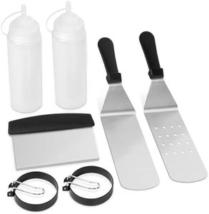 Commercial-Grade Griddle Accessories Kit for Blackstone - Spatulas, Scraper, Cheese Melting Dome, Egg Rings, Bottles, and More for Indoor/Outdoor Cooking on Flat Top Grills