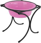 Platinum Pets Bistro Single Diner Feeder with Stainless Steel Dog Bowl, X-Large, Cotton Candy Pink