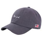 ZLYC Embroidered Cotton Baseball Cap Adjustable Strapback Hat for Mens Womens (Greyï¼Å’New York)