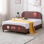 Mixoy Kids Bed Frame, Faux Leather 