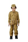 BookMyCostume National Hero With Cap And Specs Freedom Fighter Kids Fancy Dress Costume - Khaki 5-6 Years