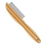 Wooden Handle Dandruff Comb, Extra Fine Tooth Comb with Metal Pick Multifunctional Flea Lice Grooming Comb for Kids Adults Dog Cat