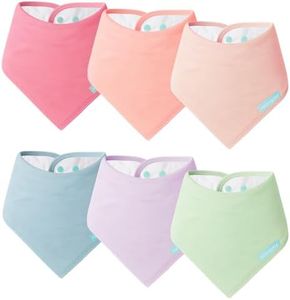 PurComfy SuperSoft Baby Bibs, Premium Bamboo Bandana Drool Bibs for Infant Boys & Girls, Adjustable Snap Bibs, 6-Pack