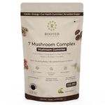 Rooted Actives Certified organic 7 Mushrooms blend Gummies |Heart, Liver, Gut, Energy & Immunity. USDA Organic, No Sugar, Guava Flavor