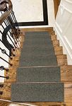 Gloria Rug Skid-Resistant Rubber Backing Gripper Non-Slip Carpet Stair Treads - Washable Stair Mat Area Rug (Set of 7), 8.5" x 26" (Solid Gray)