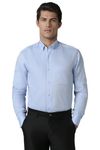 Louis Philippe Men's Solid Regular Fit Shirt (LPSFMCLPN50819_Medium Blue