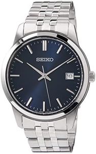 Seiko Herren-Uhr Quarz Edelstahl mit Edelstahlband SUR399P1, Blau