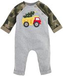 Mud Pie Baby Boy Bodysuit, Construction Christmas, 9-12 Months