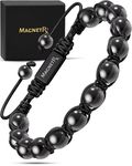 MagnetRX® Magnetic Hematite Bracelet – MAX Strength Magnetic Stones – Beaded Magnetic Bracelets for Men and Women (Bali 8mm Bead)
