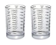 Measuring Cups 2 Pieces Small Measuring Cup with 4 Kinds of Scale Shot Glass Measuring Cup for Small Amount Liquid - 120 Millilitre