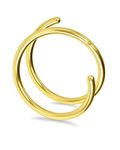 MeIighting 14K Solid Gold Double Nose Rings Hoop for Single Piercing 20G Twist Nose Ring Double Hoop for Women Nose Piercing Jewelry for Men Nose Hoops