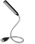 USB Keyboard Light - Daffodil ULT05-8 LED Bulbs with Flexible Gooseneck Night Light Attachment for Reading Typing Books Laptop Computer Bed - Adjustable Cable to Illuminate Keys in The Dark - Black