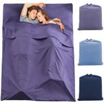 Mayper Sleeping Bag Liner Camping Travel Sheet Lightweight Hotel Sheet Compact Sleep Bag Camping Youth Hostels (Gemstone Blue, 63 * 82.7in)