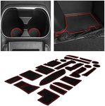 CupHolderHero fits Subaru Outback and fits Subaru Legacy Accessories 2020-2024 Premium Custom Interior Non-Slip Anti Dust Cup Holder Inserts, Center Console Liner Mats, Door Pocket 21pc Set (Red Trim)