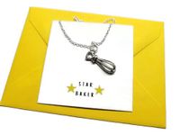 Star BAKER quote card jewellery gift silver alloy whisk charm necklace, love to bake birthday Xmas present, cake baker baking jewellery novelty gift favors