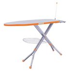 FLIPZON Large Foldable Deluxe Ironing Board for Home with Aluminised Ironing Surface (Silver)