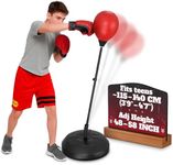 Punching Bag Stand for Ages 8-15 – 58" Adjustable Reflex Bag Boxing Set with Gloves & Pump | Indoor Outdoor Youth Boxing Equipment for Fitness, Training & Fun | Great Christmas Sports Gift for Teens