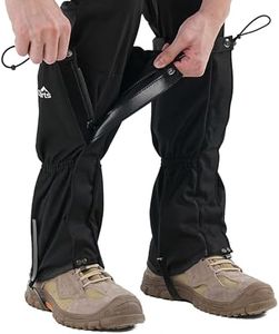 SnuYucto Waterproof Leg Gaiters for Men and Women, Black, Trail Lightweight Snow Boots Gators for Hiking and Skiing, Hunting and Outdoor Adventures, Size L