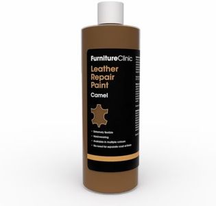 Furniture Clinic Leather Repair Paint | 2-in-1 Seal and Color | Use on Scratches, Tears, and Holes in Car Seats, Furniture | Quick and Easy Leather Repair Kit for Furniture (Camel, 500ml / 17oz)