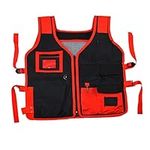 Ronyme Tool Vest, Electrician Tools Pocket Vest Storage Tool Vest for Carpenters, Electrician Work Vest, Red Black