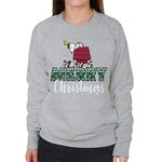All+Every Peanuts Snoopy & Woodstock Merry Christmas Women's Sweatshirt Heather Grey