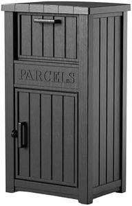 EFU Package Delivery Boxes for Outside, Lockable Anti-Theft Waterproof Delivery Boxes for Outside, Secure Parcel Drop Boxes for Porch & Curbside & House, Outdoor Package Box for Deliveries (Black)