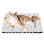 HAPPY HACHI Self Heating Cat Bed, 60 * 45CM Heated Cat Pad Blanket, Electric-Free Soft Warm Self Heating Pet Pad, Washable Self Warming Dog Bed Mat for Indoor Cats Kitten Puppy