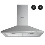 FIREGAS Cooker Hoods 60cm with Carbon Filters 308m³/h Stainless Steel Extractor Hood Recirculating Cooker Hood 600mm Kitchen Extractor Fan,Silver