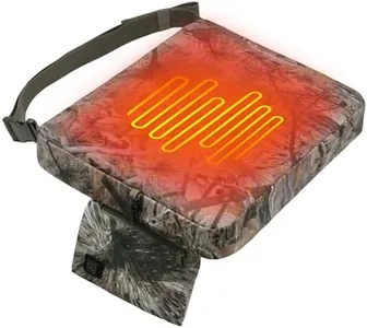 MDSTOP Heated Hunting Seat Cushion, Waterproof Hunting Seat Tree Stand, Warm Seat Pads for Hunting, Ice Fishing, Hiking, Camping and Stadium Bleachers Ladder Stand(NO Power Bank) (Pine Needle Camo)
